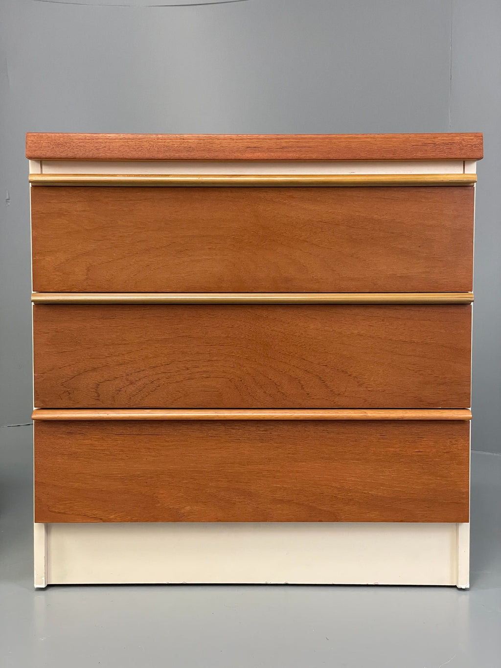 Teak bedside cabinet rear view