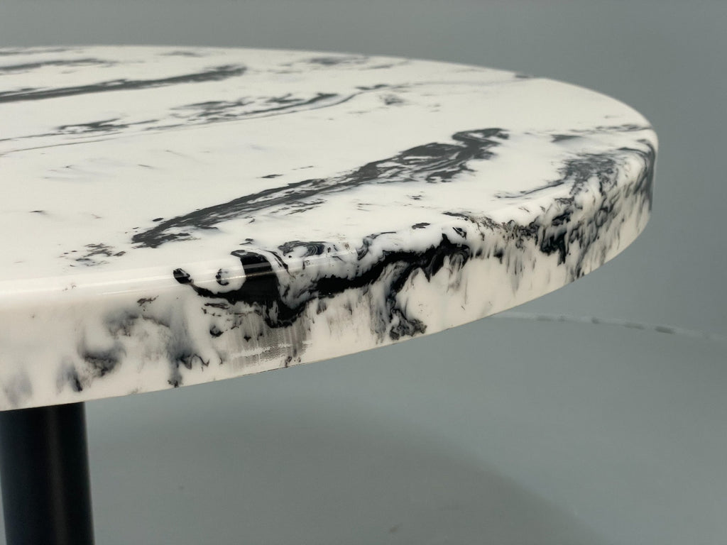 Faux marble side table scale reference
