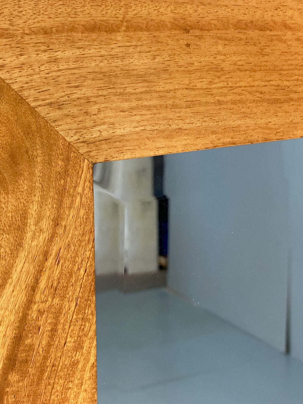 Birch wall mirror reverse side hanging wire