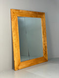 Large Rectangular Wall Mirror Satin Birch Wood Frame