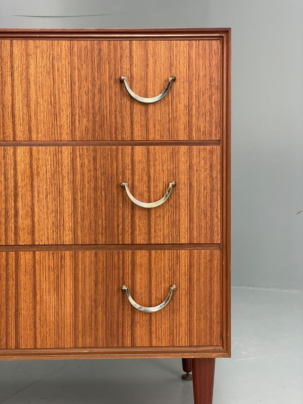 Walnut chest of drawers full front view