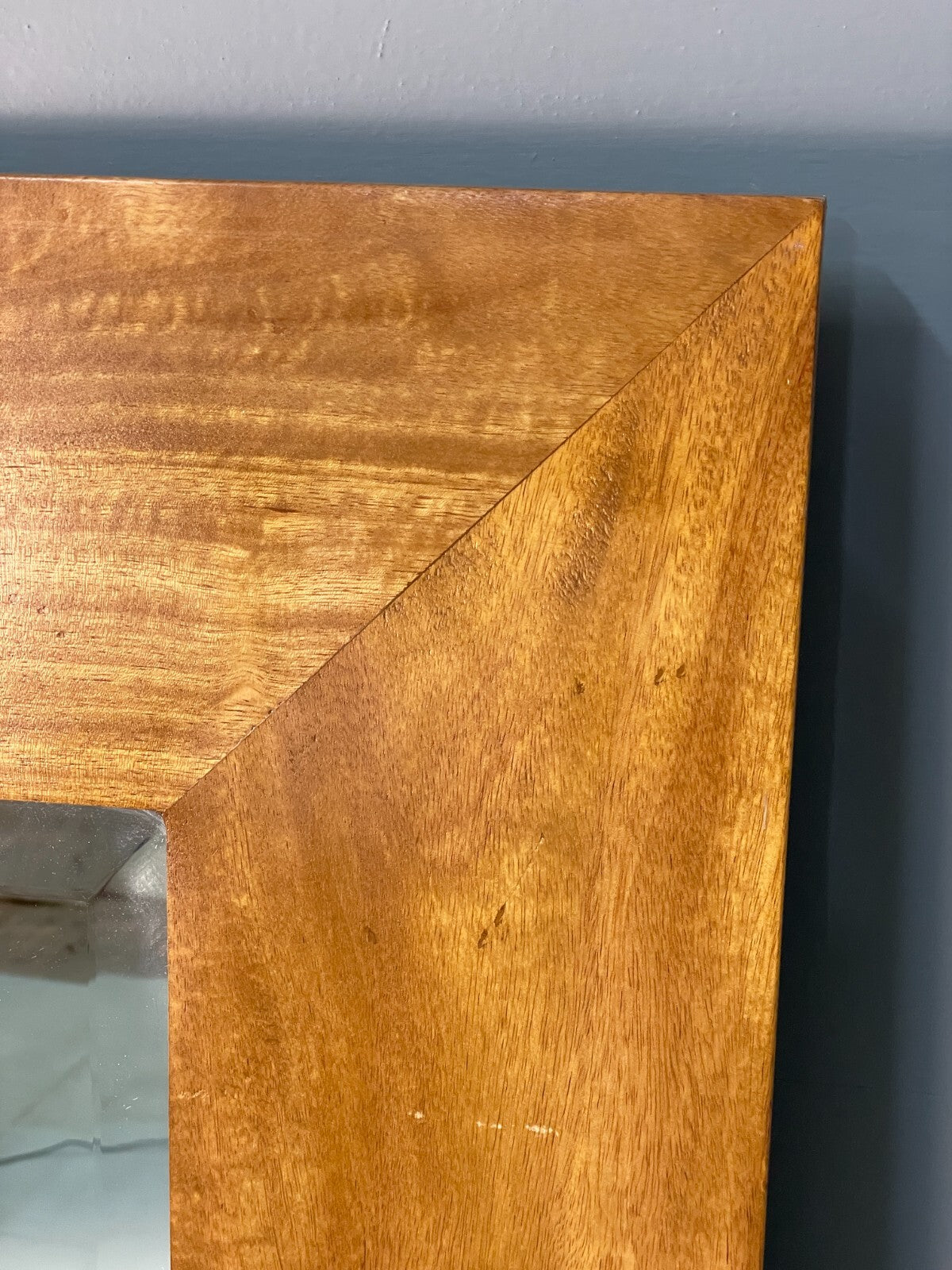 Birch wall mirror top left corner detail