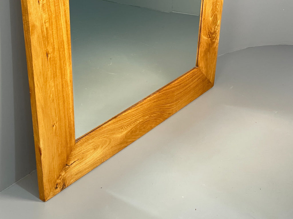 Birch wall mirror satin lacquer finish detail