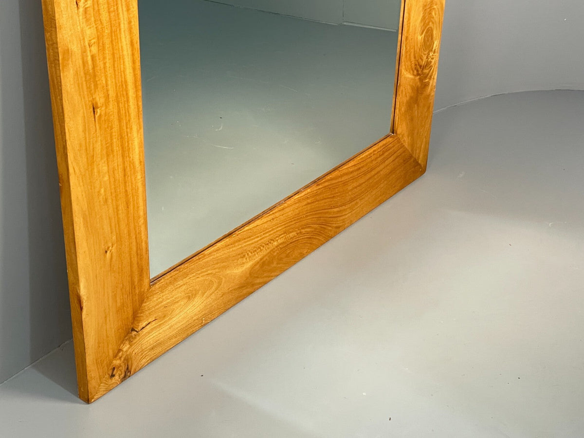 Birch wall mirror satin lacquer finish detail