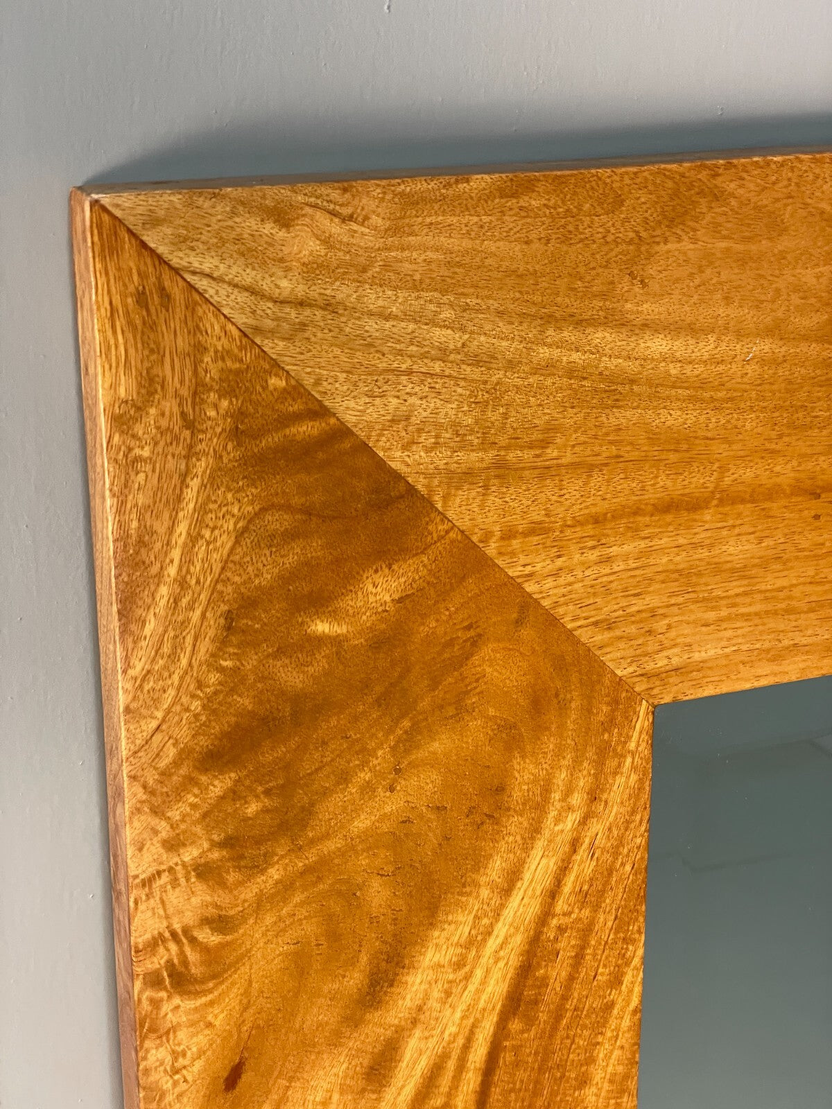 Birch wall mirror full front view satin finish