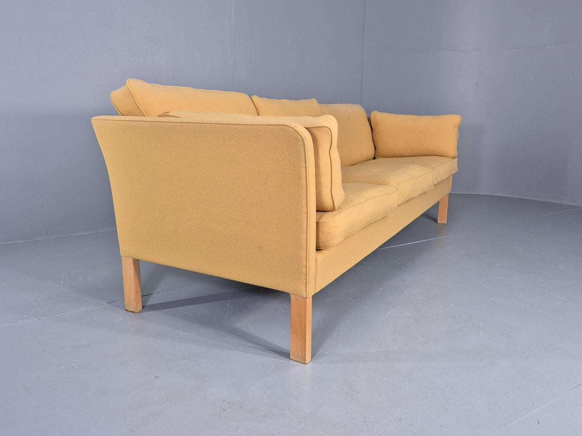 Yellow wool sofa colour evenness detail