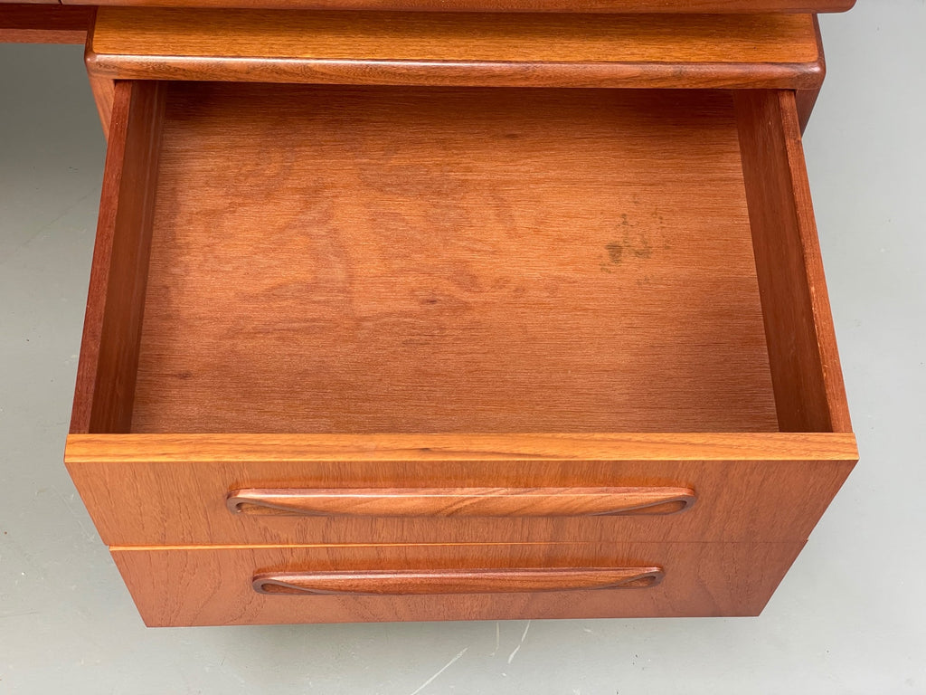 Teak dresser bottom drawer detail