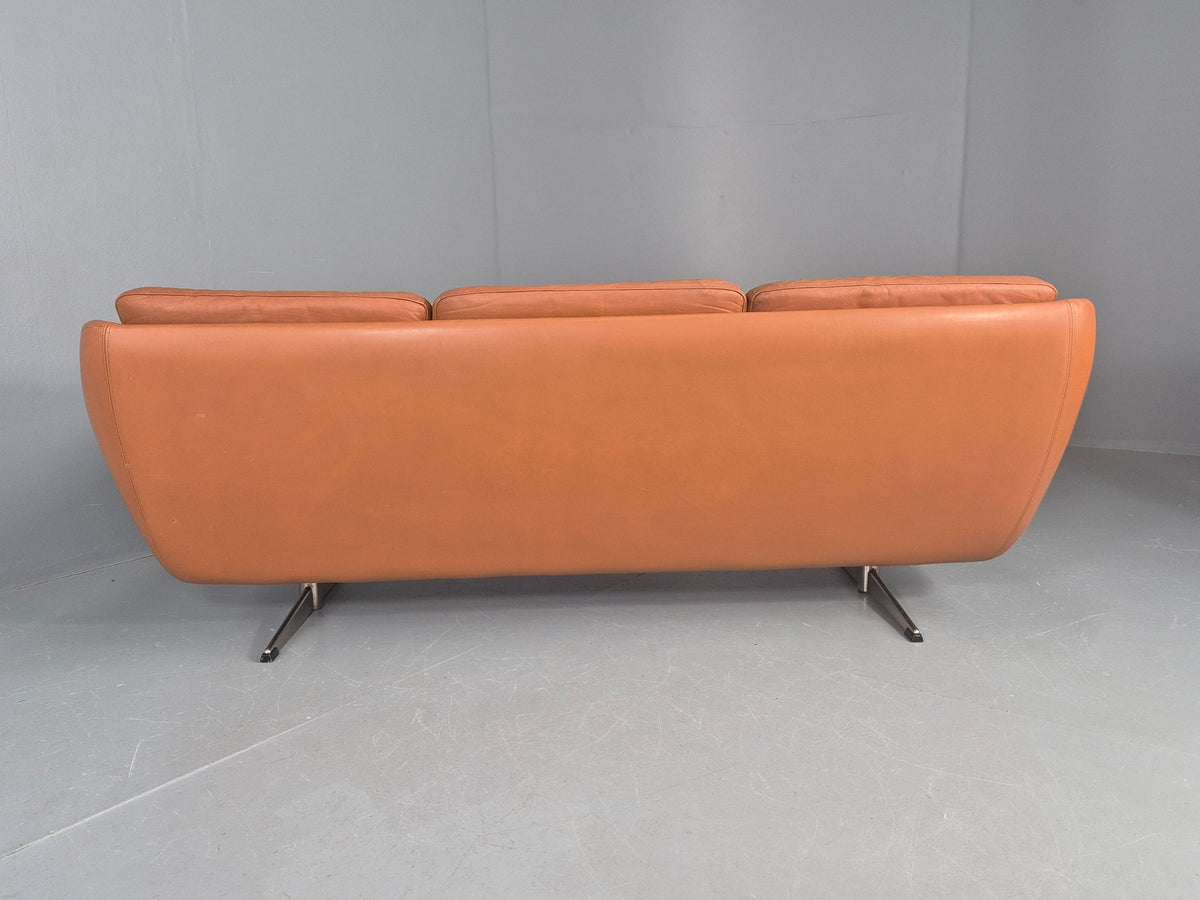 Tan leather sofa scale reference