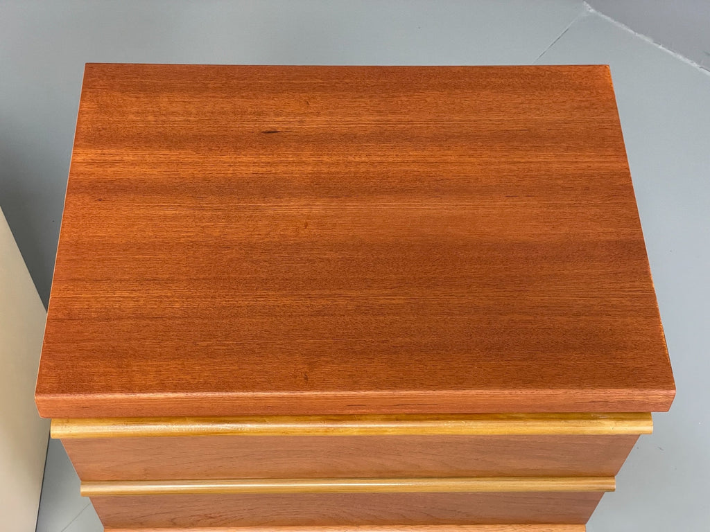 Teak bedside cabinet single unit front view
