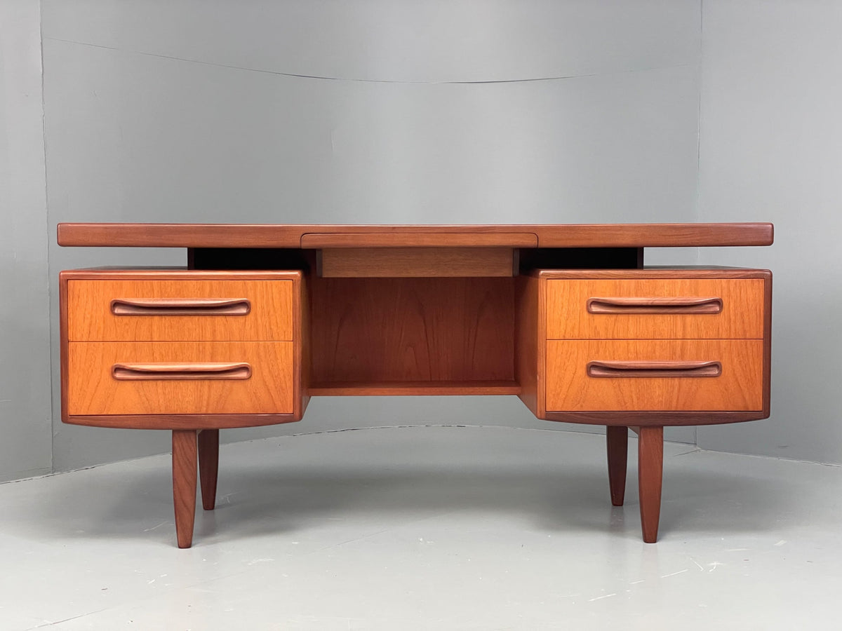 Teak dresser front view all drawers closed