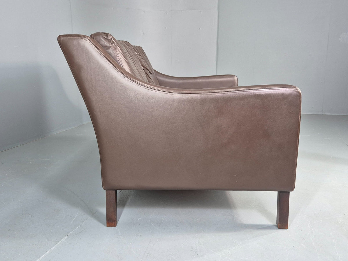 Brown leather sofa colour depth detail