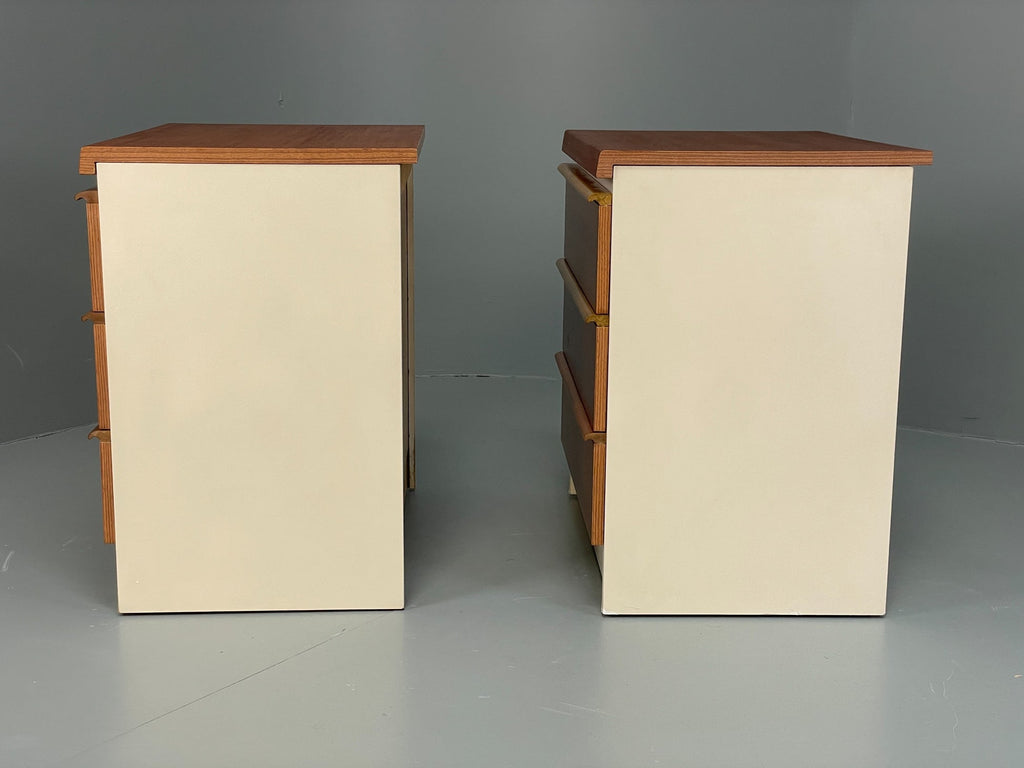 Teak bedside cabinet bottom edge