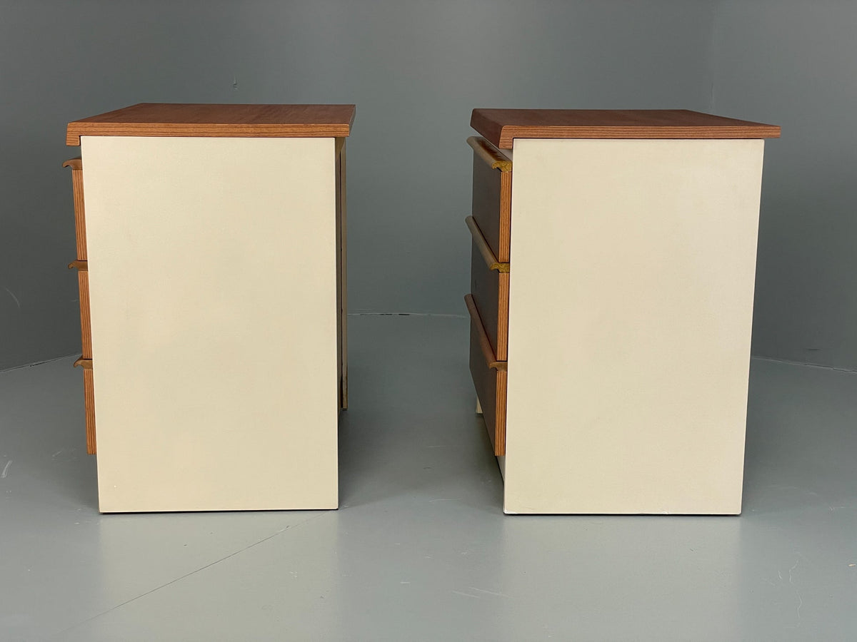Teak bedside cabinet bottom edge