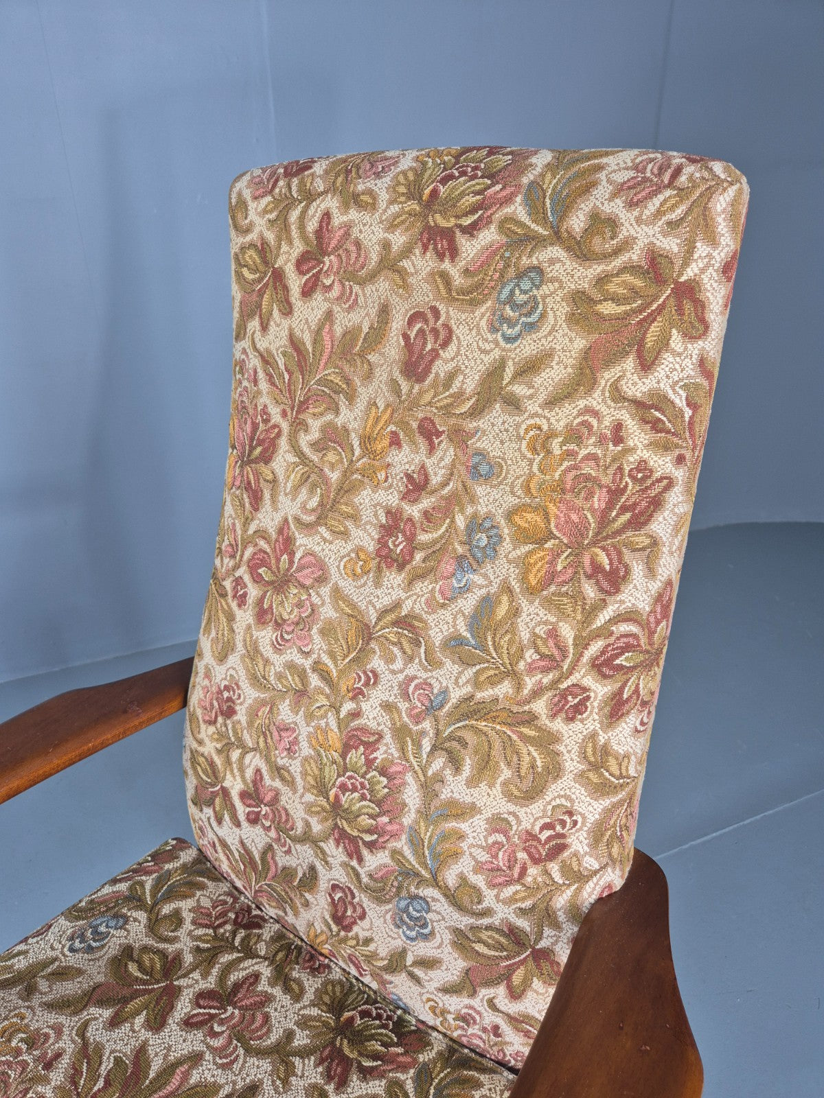 High back lounge chair pattern detail close-up