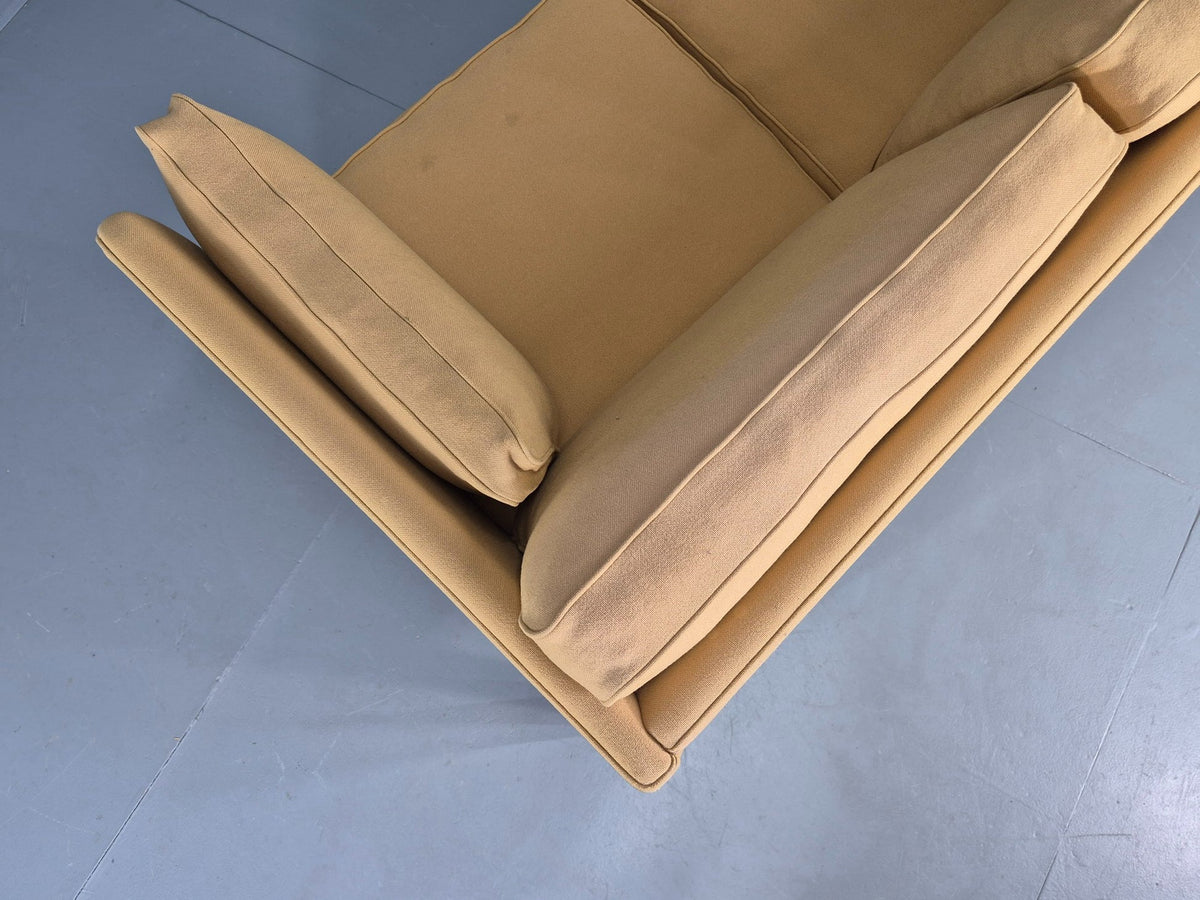 Yellow wool sofa angled view
