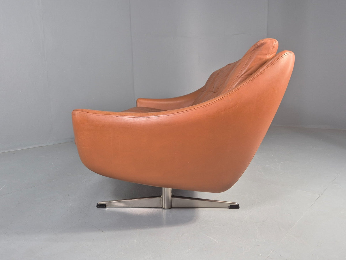 Tan leather sofa condition overview