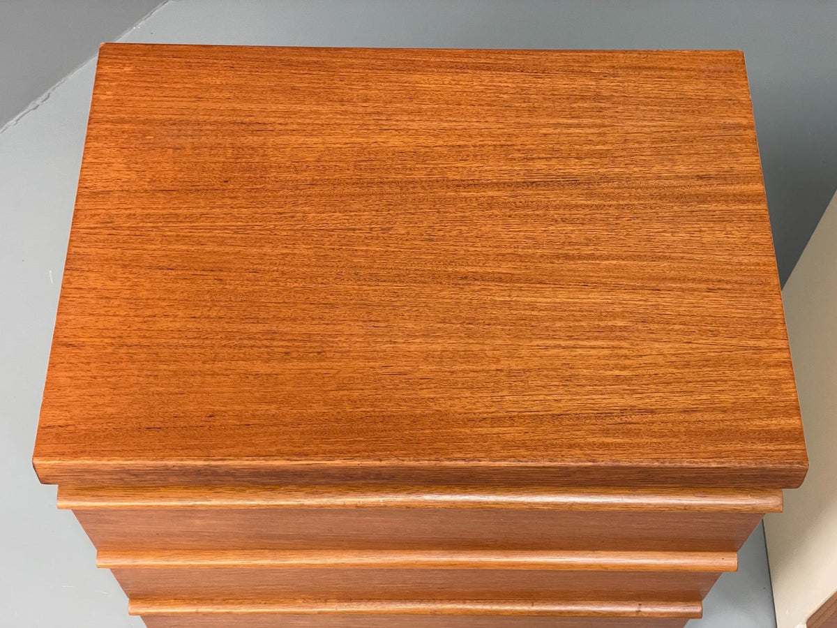 Teak bedside cabinet veneer wear condition note