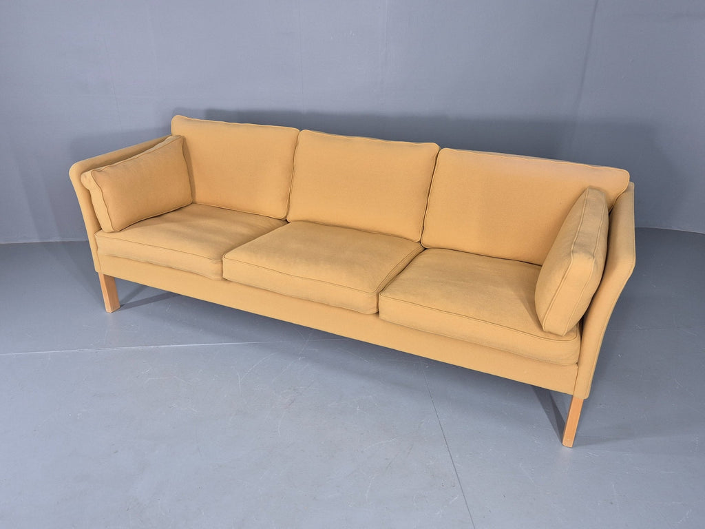 Yellow wool sofa seat surface wear condition