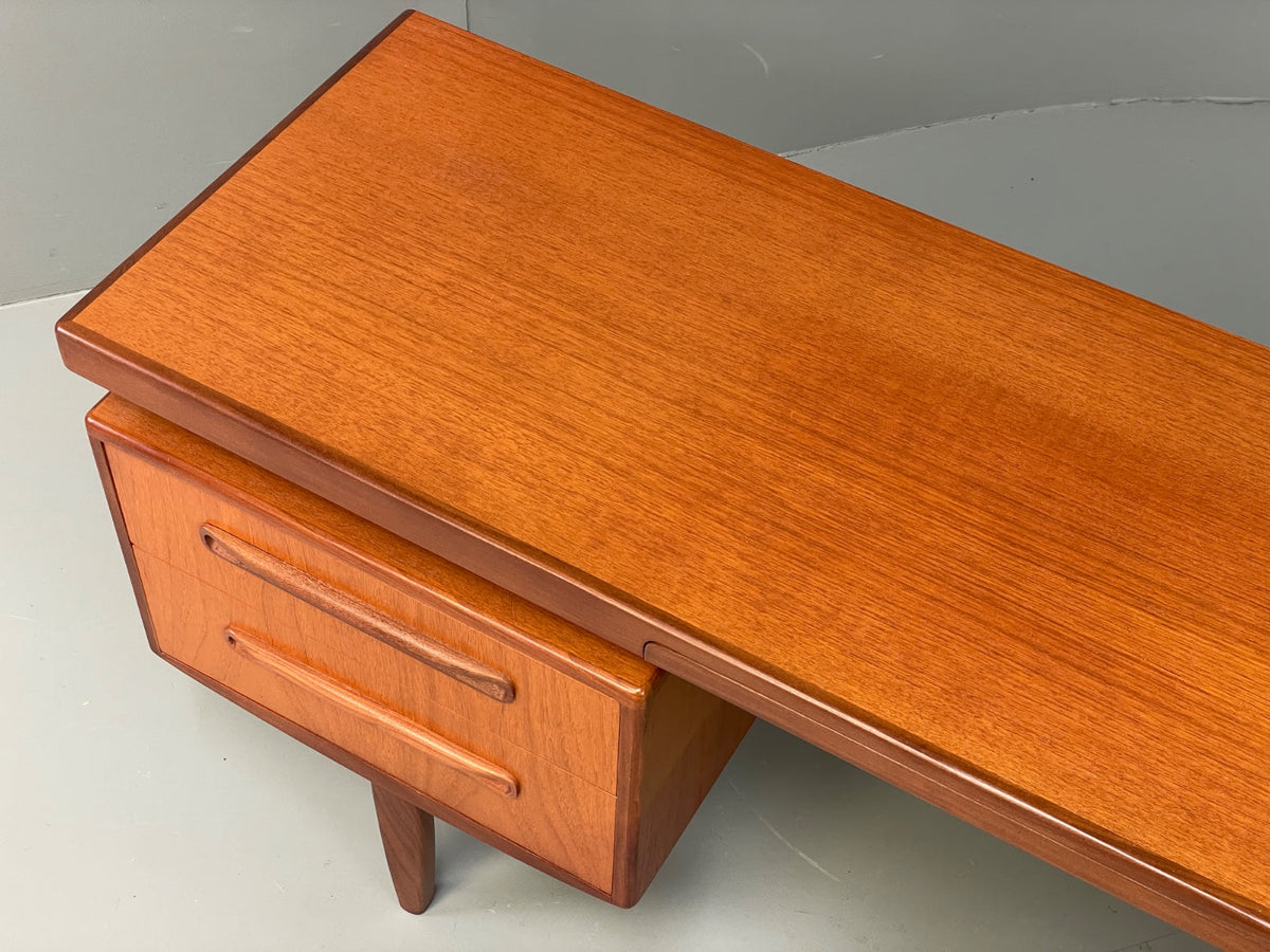 Teak dresser drawer pull wooden hardware close-up